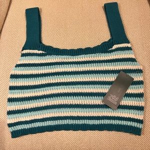 Women's Sweater Knit Tank Top Wild Fable Dark Teal Blue Size S
